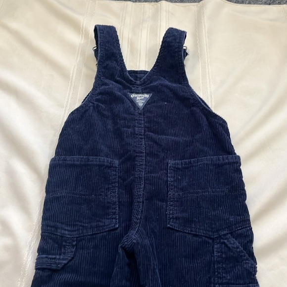 Oshkosh B’Gosh navy blue corduroy overalls Sz 2t jersey lined euc bundle2save - Picture 4 of 7